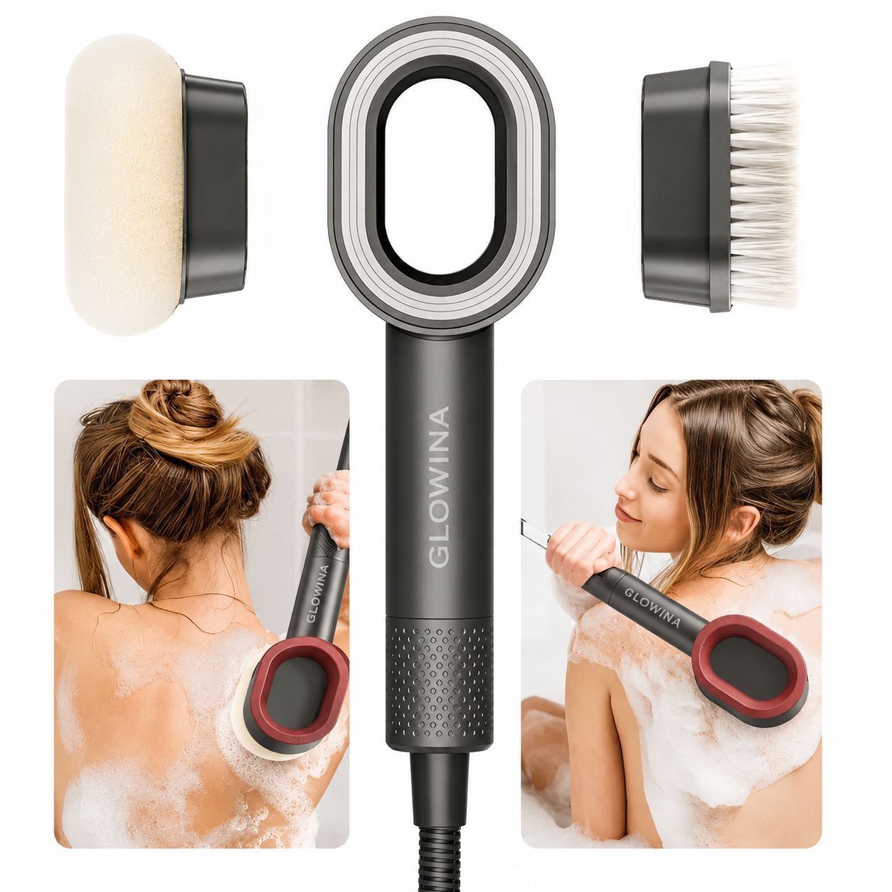Glowina - Premium Filter Duschkopf mit Massage Aufsatz