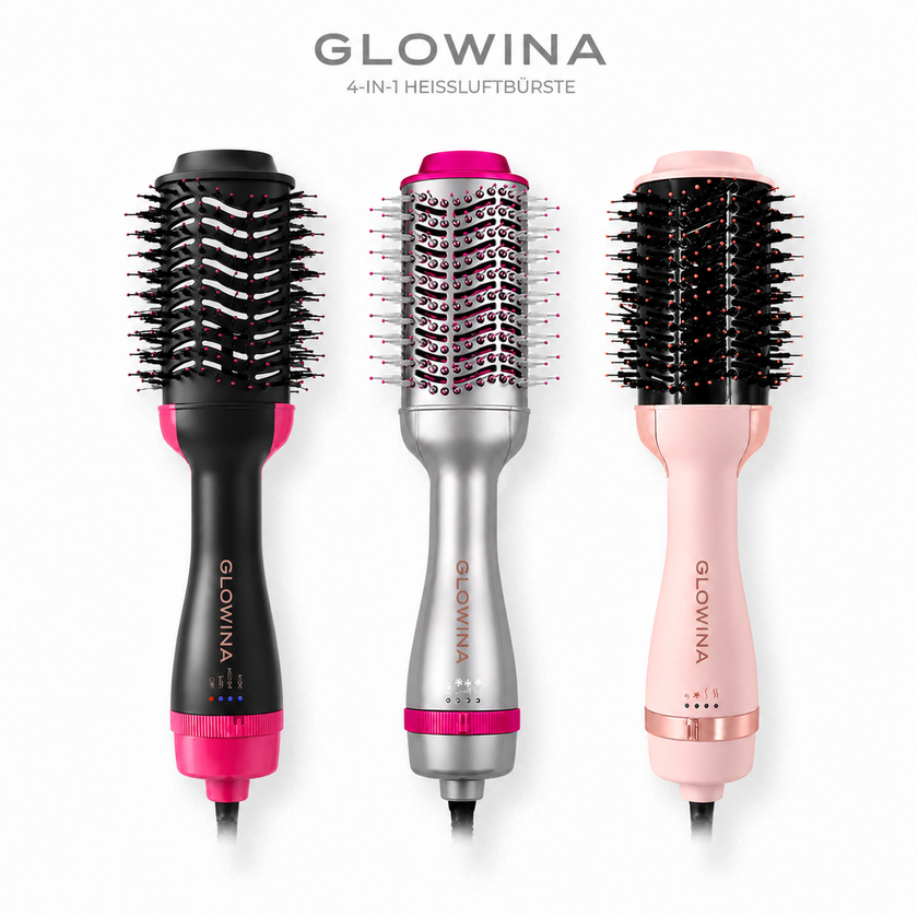 4-in-1 Heißluftbürste Glowina | Glänzendes Haar & Volumen in Minuten