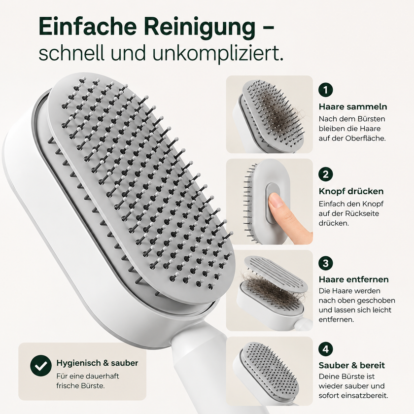 SELBSTREINIGENDE LUXUS-HAARBÜRSTE