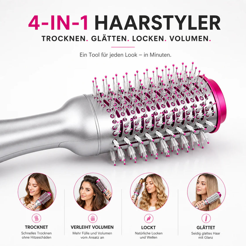 4-in-1 Heißluftbürste Glowina | Glänzendes Haar & Volumen in Minuten